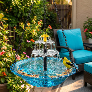SolarCascade – Hanging Bird Bath Fountain