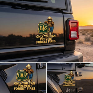 🇺🇸 Last Day Promo: 49% OFF - 🐻USFS Only You Can Prevent Wildfires Car Emblem Metal Badge🌲