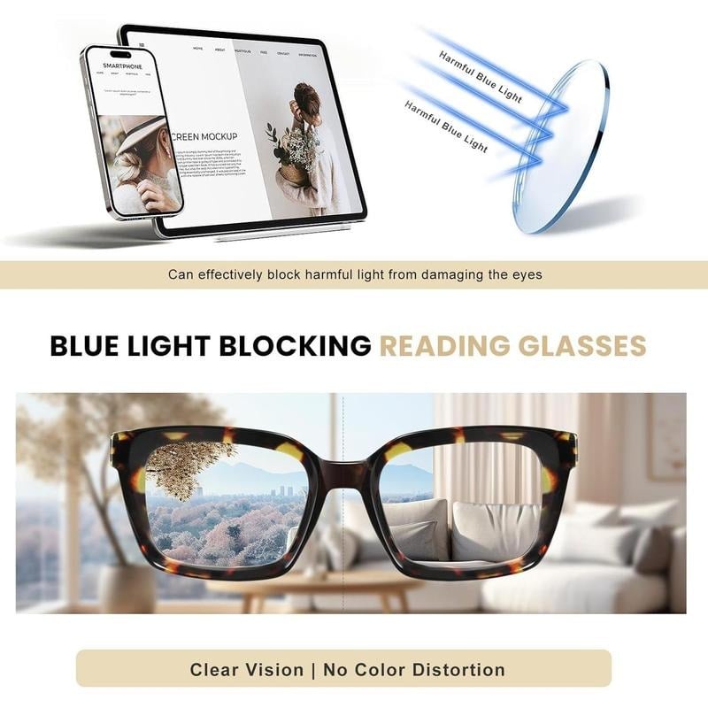 LuxeFocus – Blue Light Blocking Square Readers