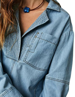 UrbanHue – Stylish Denim Comfort Top