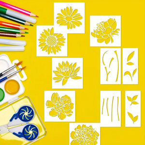 FloralFantasy - Creative Reusable Floral Stencil Kit