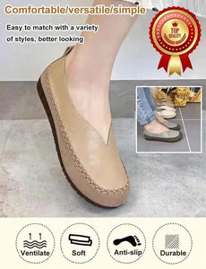 GlowStep – Casual Round Toe Flat Leather Loafers