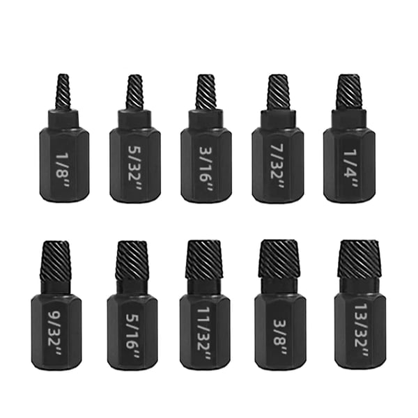 TorqueOut – Professional Broken Bolt Extractor Set - 10-Piece Screw Extractor Kit