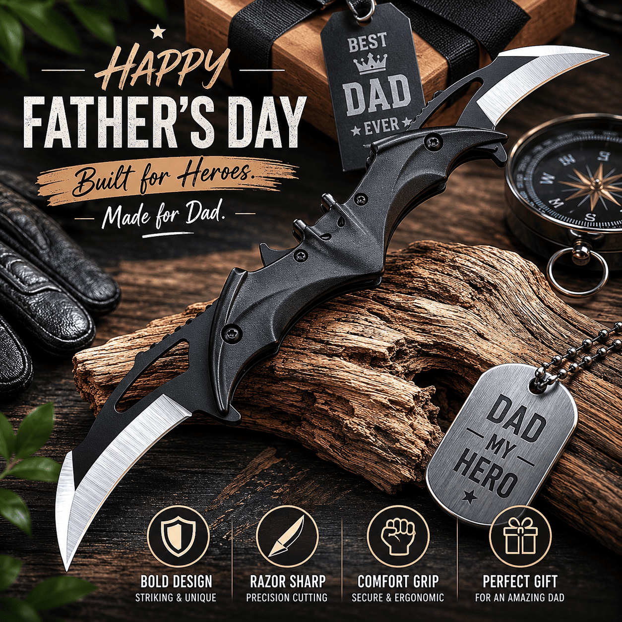 🎁 Father’s Day 50% OFF🔥Dual Blade Tactical Folding Knife