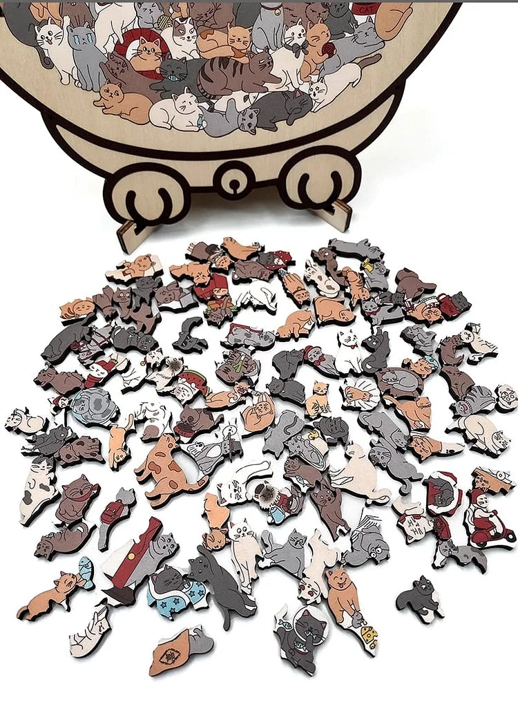 WhiskerWonder - Morandi Cat Puzzle for Mindful Fun