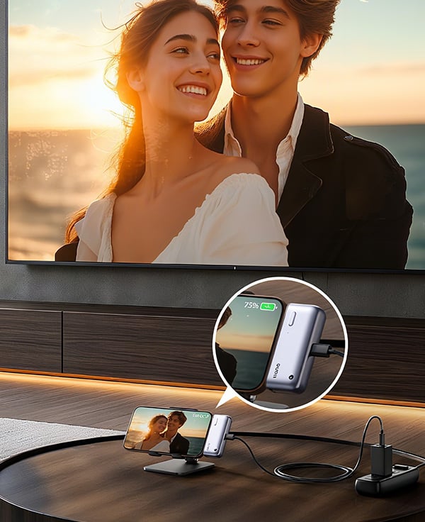 FlexBeam - Compact Wireless HDMI Projector for Movies & Presentations