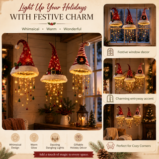 SantaGlow – Warm Light Christmas Hat Chandelier