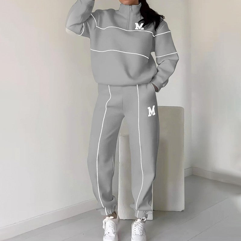UrbanEase – Casual Line Sweatshirt 2-Piece Set