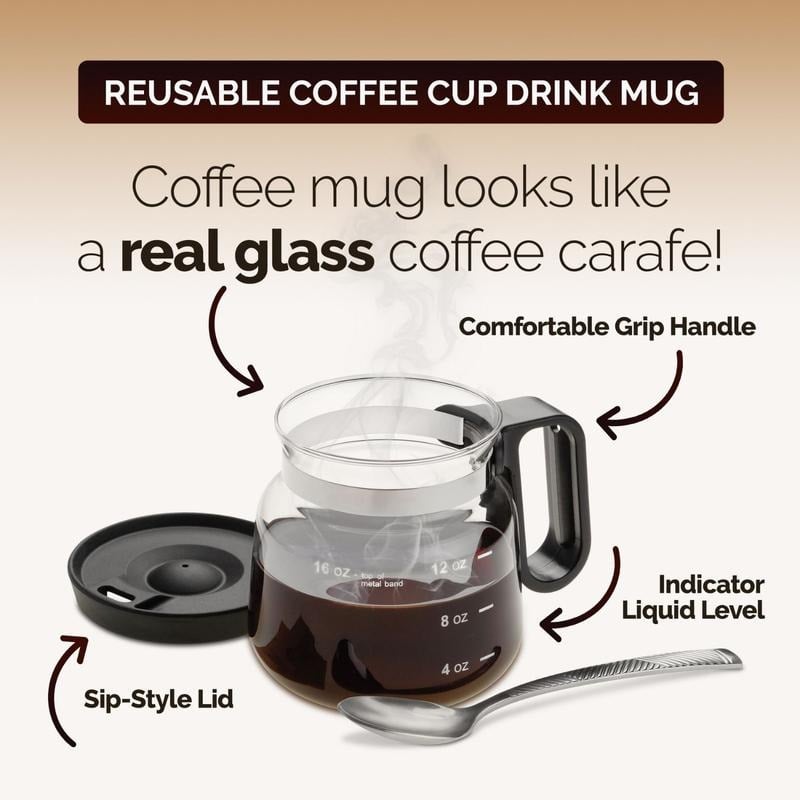 BrewVista – Coffee Pot Style Glass Mug