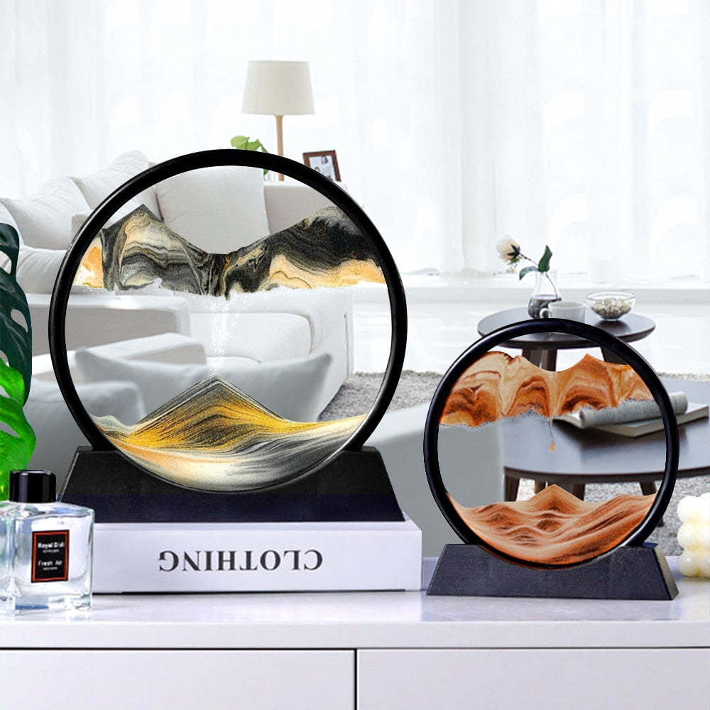 TranquilFlow – 3D Hourglass Sand Scene Gift