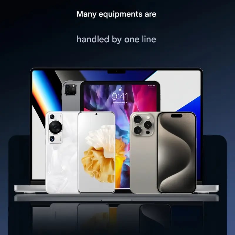 📱65W Braided Fast Charge Cable With Built-in Phone Stand