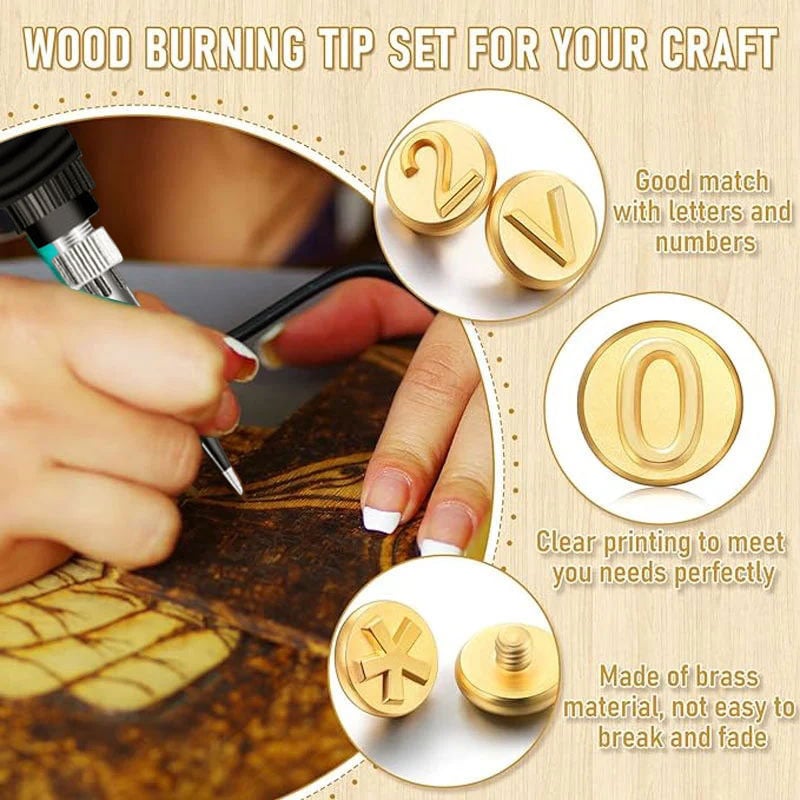 EngravePro – Copper Alphabet Wood Burning Set