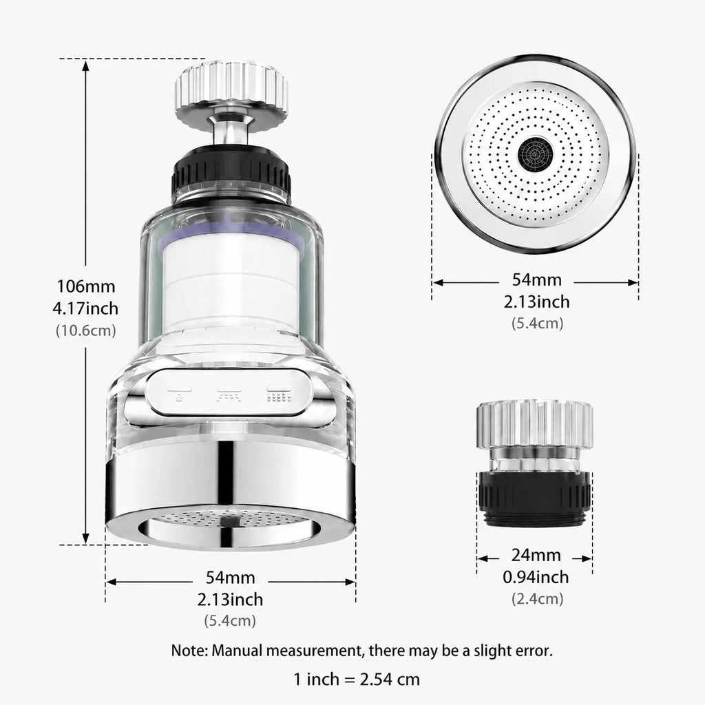 AquaFlow – 360° Rotating 6-Layer Faucet Filter Aerator