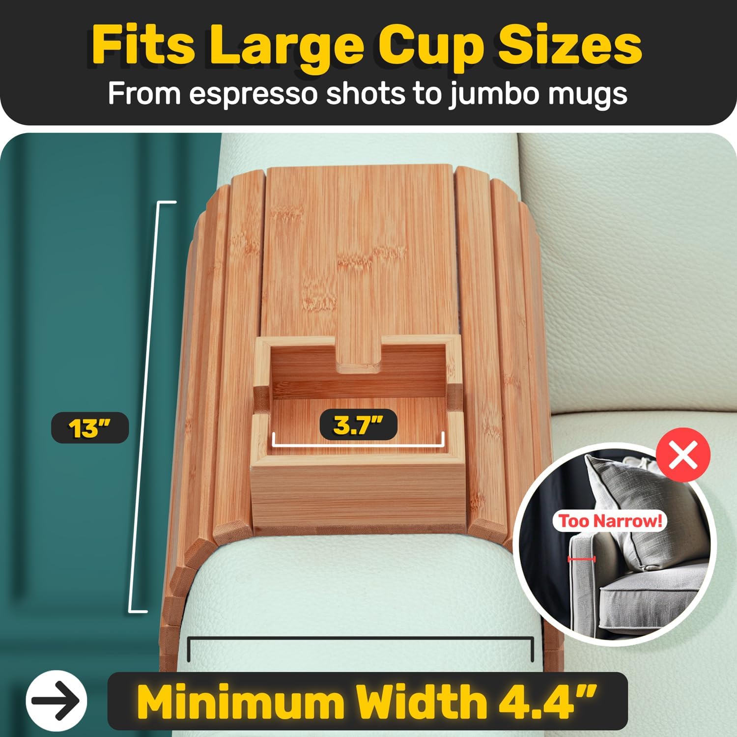 SofaSip – Bamboo Couch Cup Holder