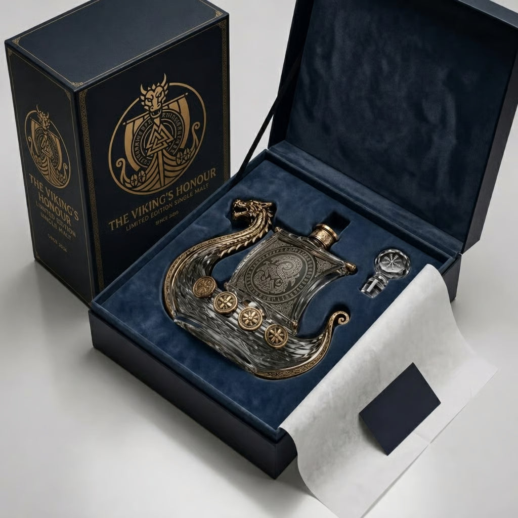 NorseLegacy – Crystal Dragon Ship Whiskey Decanter