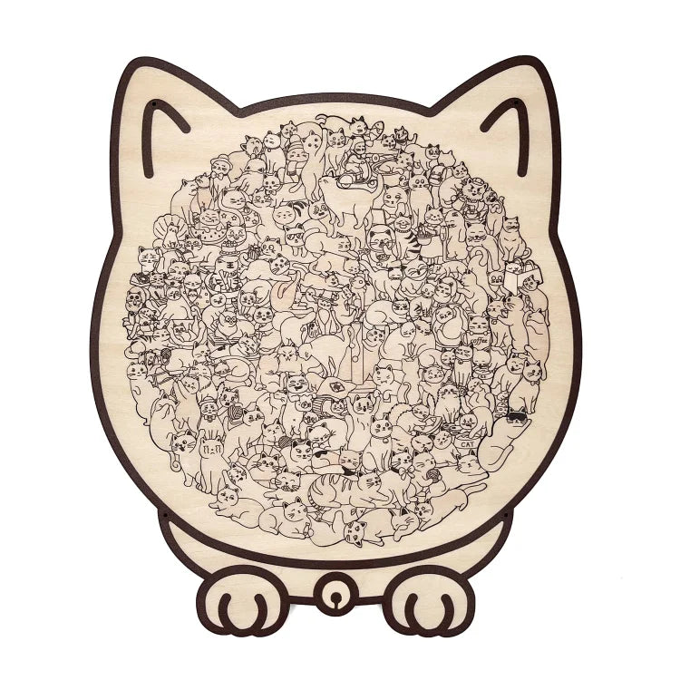 WhiskerWonder - Morandi Cat Puzzle for Mindful Fun