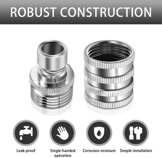AquaLatch - Heavy-Duty Stainless Steel Garden Hose Connect Set