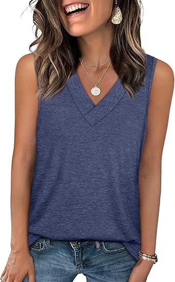 SereneFit - Chic Sleeveless V-Neck Top for Everyday Ease