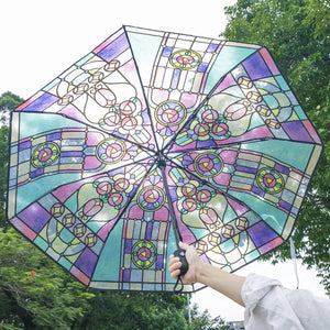 RetroShade – Vintage Stained Auto Umbrella