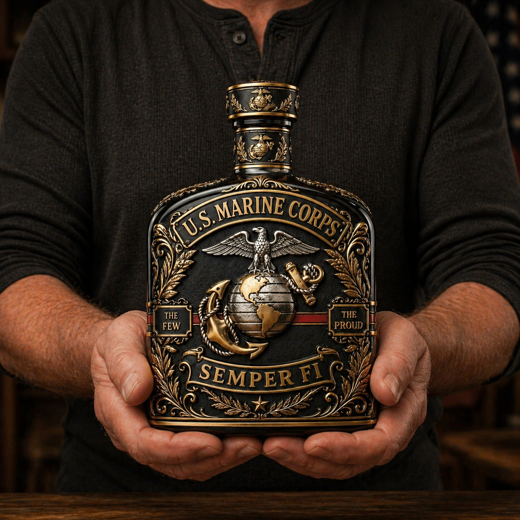 U.S. Marine Corps Semper Fi Commemorative Whiskey Decanter -✈️ BUY 2 FREE SHIPPING