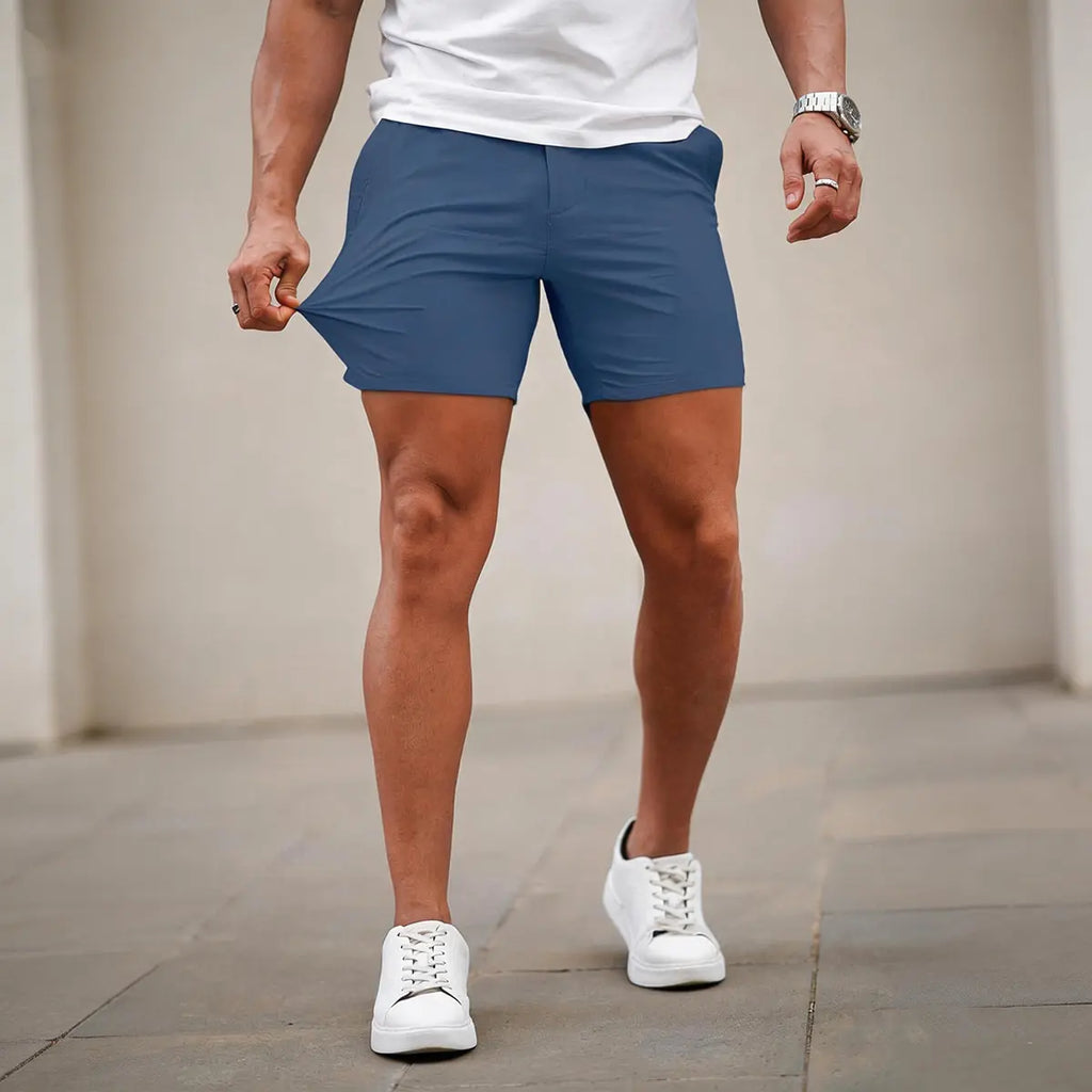 Men’s 5-Inch Slim Fit Stretch Chino Shorts – Casual Tapered Comfort Summer Shorts