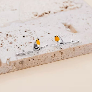 FeatherGlow – Robin Bird Inspired Earrings
