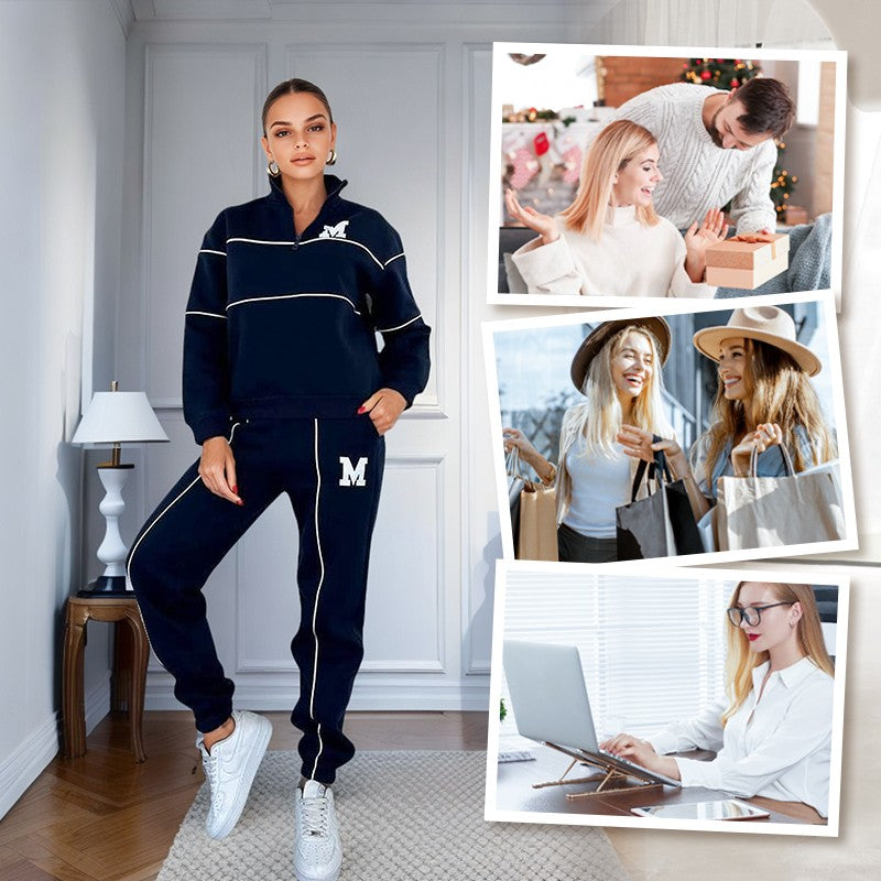 UrbanEase – Casual Line Sweatshirt 2-Piece Set