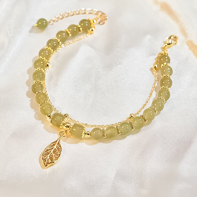 LeafLuxe – Hetian Jade Bracelet