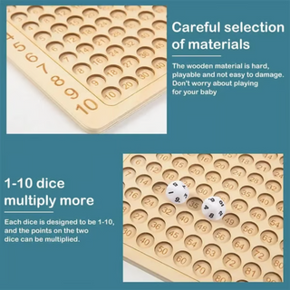 MathQuest - Montessori Wooden Multiplication Board
