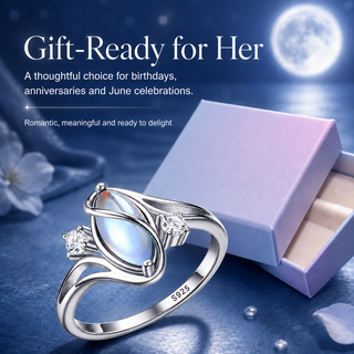 LunaGlow – 925 Sterling Silver Rainbow Moonstone Ring