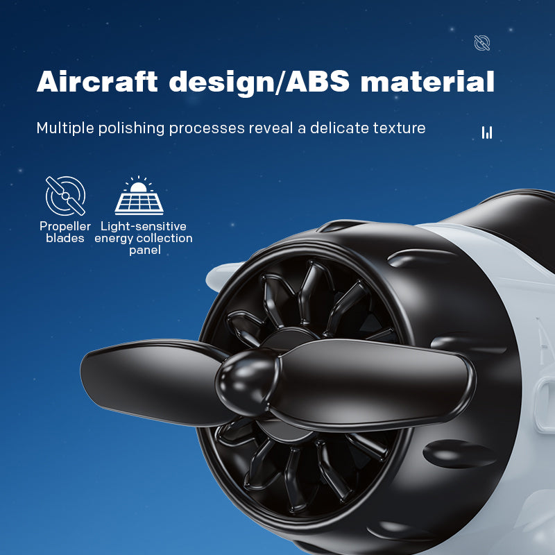 SkySpin – Retro Solar Airplane Dashboard Ornament