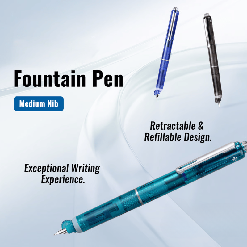 QuillEase - Ultra-Fine 0.38mm Fountain Pen with Refills