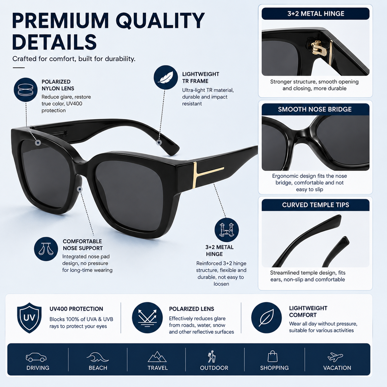 SunGuard – Polarized UV400 Fit-Over Sunglasses