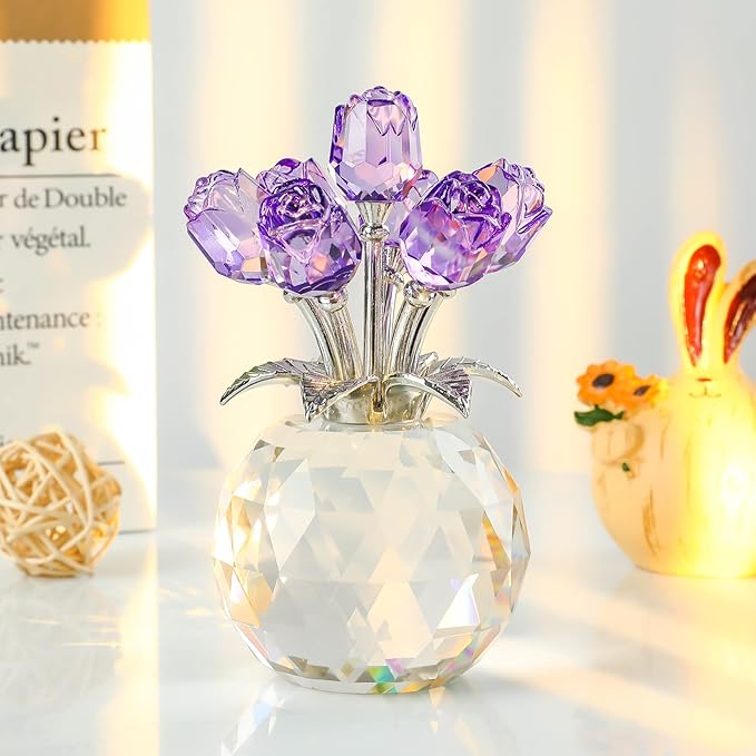 VivaRose – Colorful Rose Figurine in Display Vase