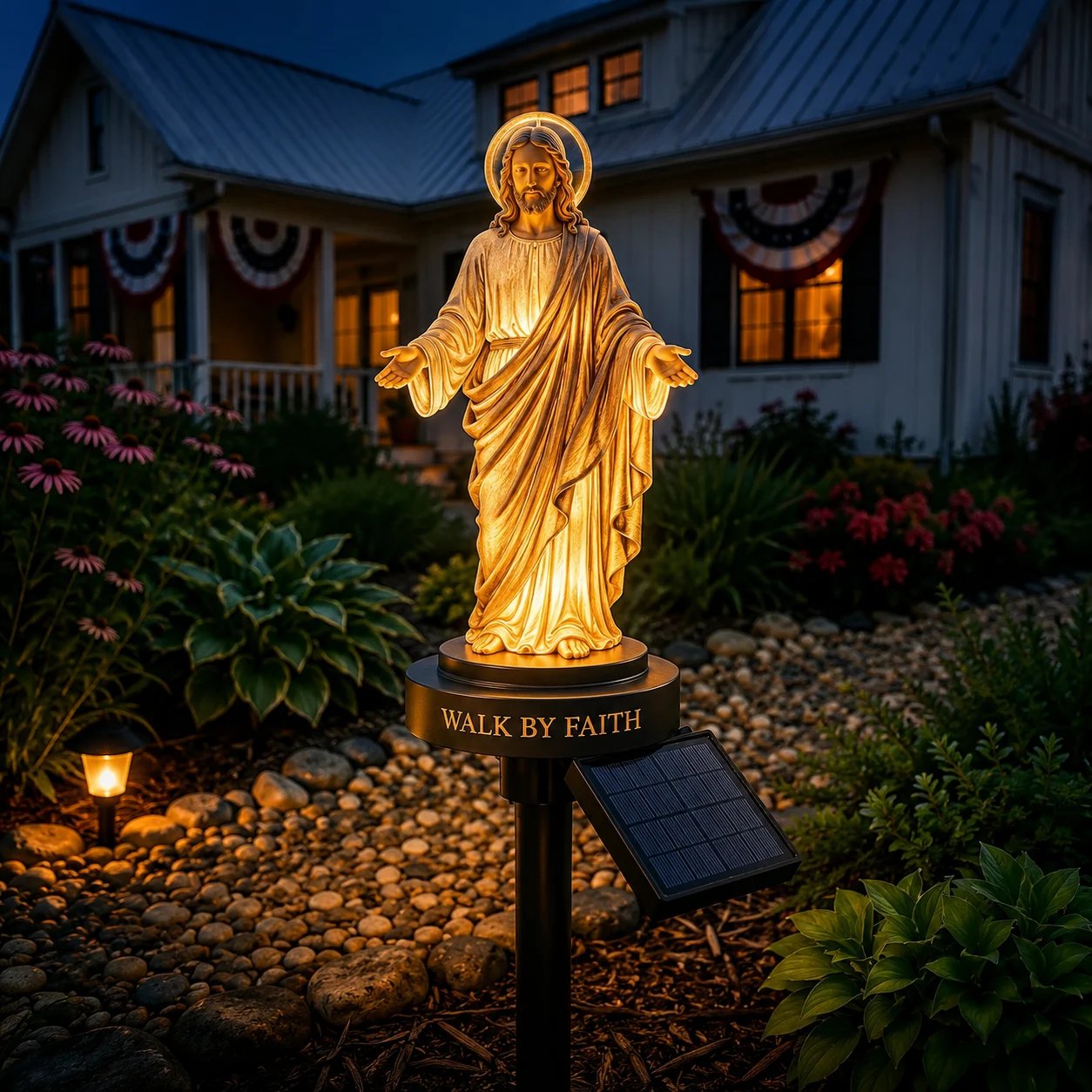 FaithGlow – Solar Jesus Garden Light