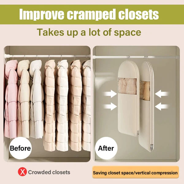 GarmentGlow – Sleek Hanging Storage Bag with Space Saving Zip