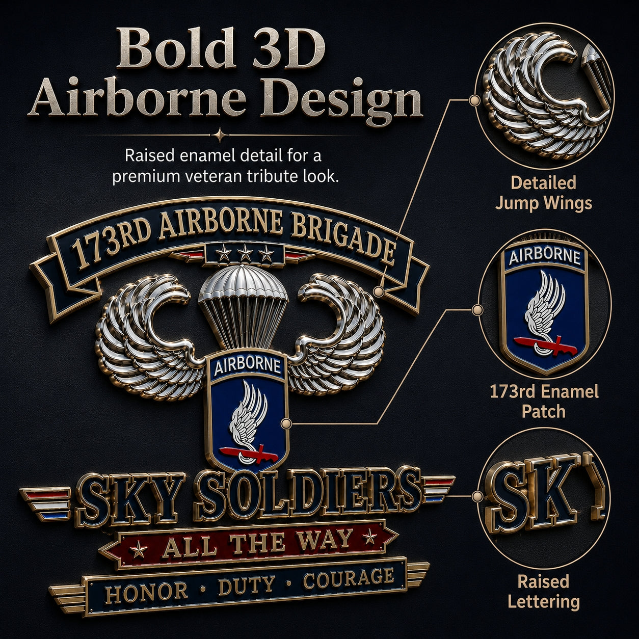 🏆Last Day Promo: 49% OFF! 🪂173rd Airborne Brigade Sky Soldiers Commemorative Metal Car Emblem