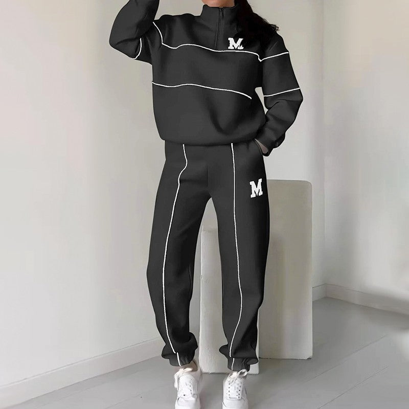 UrbanEase – Casual Line Sweatshirt 2-Piece Set