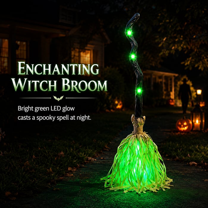HauntedGlow – Motion Activated Halloween Broom Light