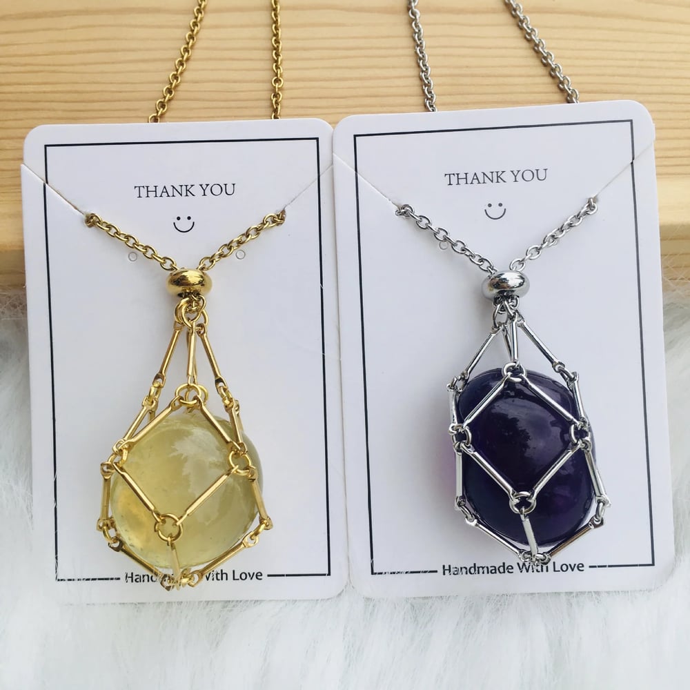 CrystalNest – Handmade Stone Holder Necklace