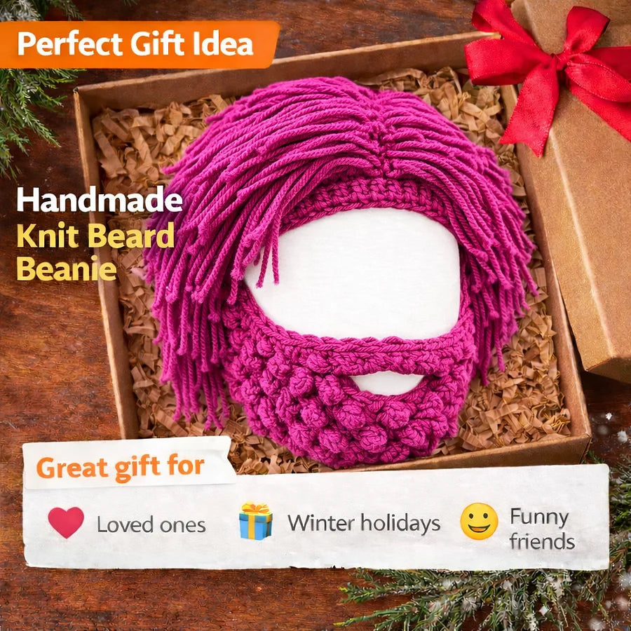 BeardBoss – Knitted Beard Beanie with Hair Wig