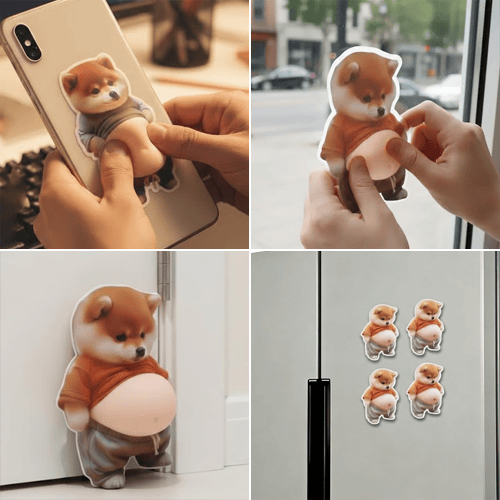 PawShield – Chubby Shiba Anti-Collision Protection Sticker