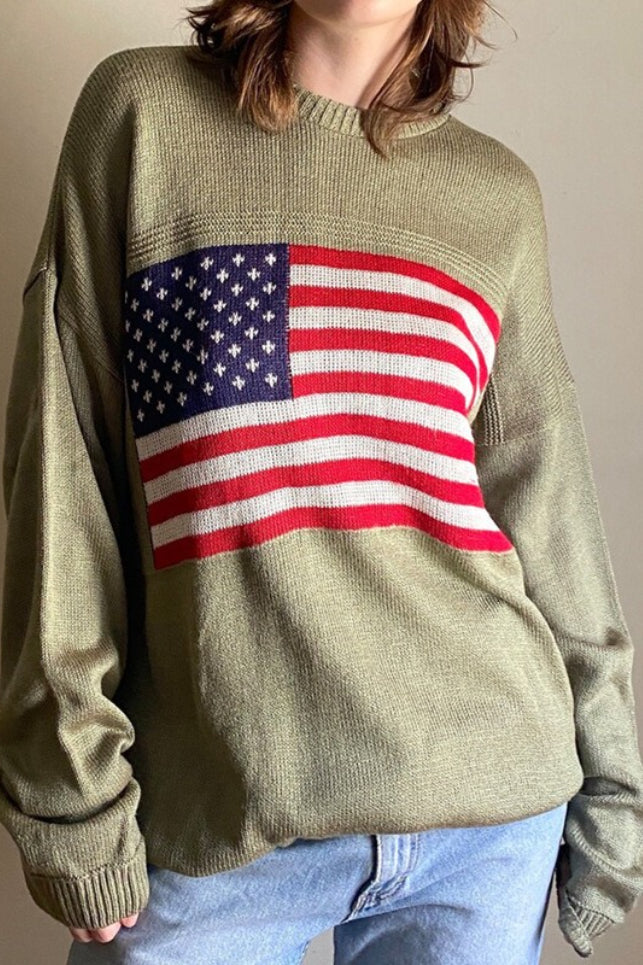 LibertyVibe - Retro Flag Street Sweater