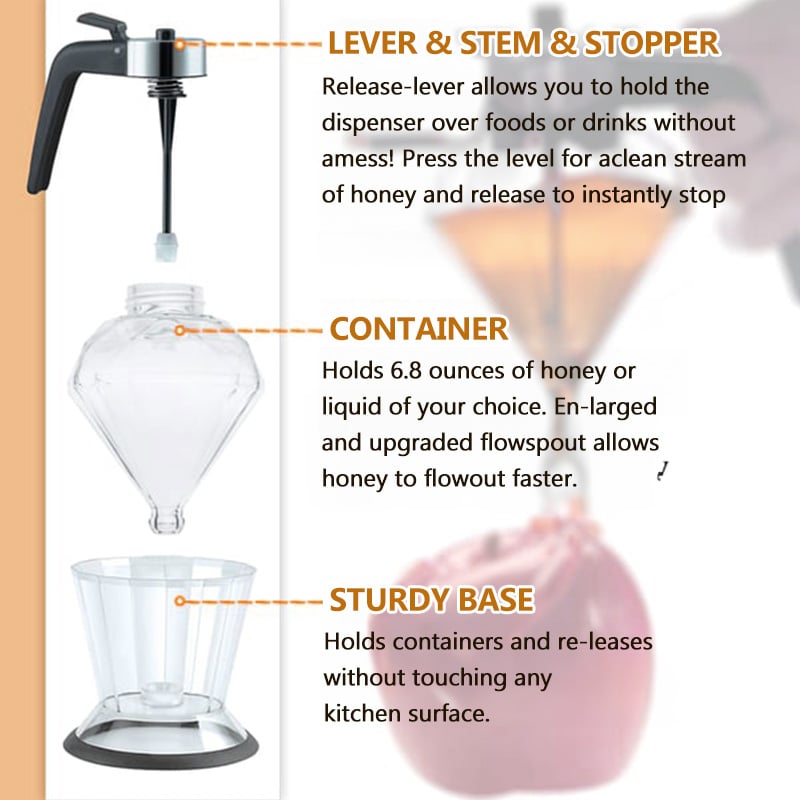 DripFreeGold – Glass Honey Dispenser