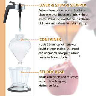 DripFreeGold – Glass Honey Dispenser