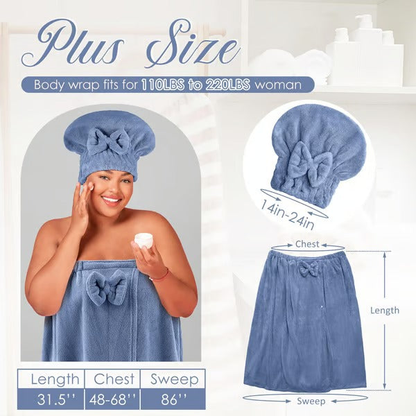 CozyCurve – Plus Size Wrap Bathrobe Set