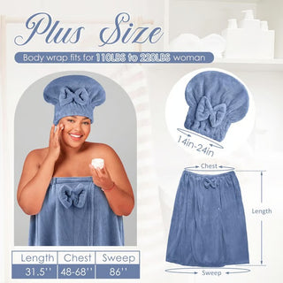 CozyCurve – Plus Size Wrap Bathrobe Set