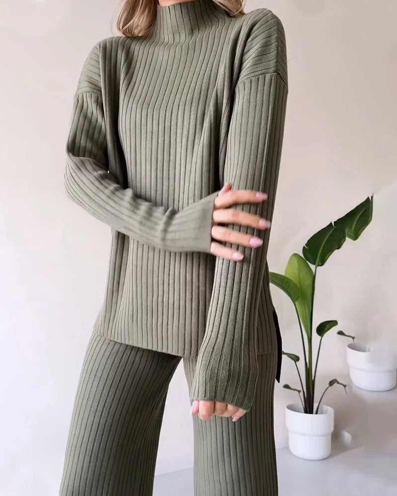 EffortlessChic – Slit Casual Two-Piece Set