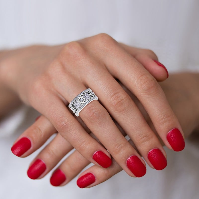 GeoShine – Handmade 3D Diamond Statement Ring