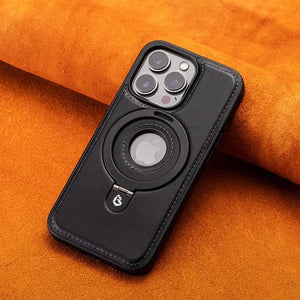Super Luxury Invisible Stand iPhone Leather Case marnetic